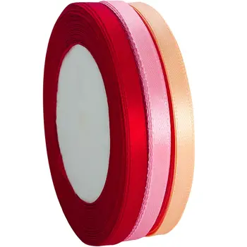 25碼 6毫米 絲緞絲帶,適用於工藝品、蝴蝶結、手工禮品包裝、派對、聖誕節、婚禮裝飾、人造飾品 6 最佳銷售 聖誕絲帶 - №3