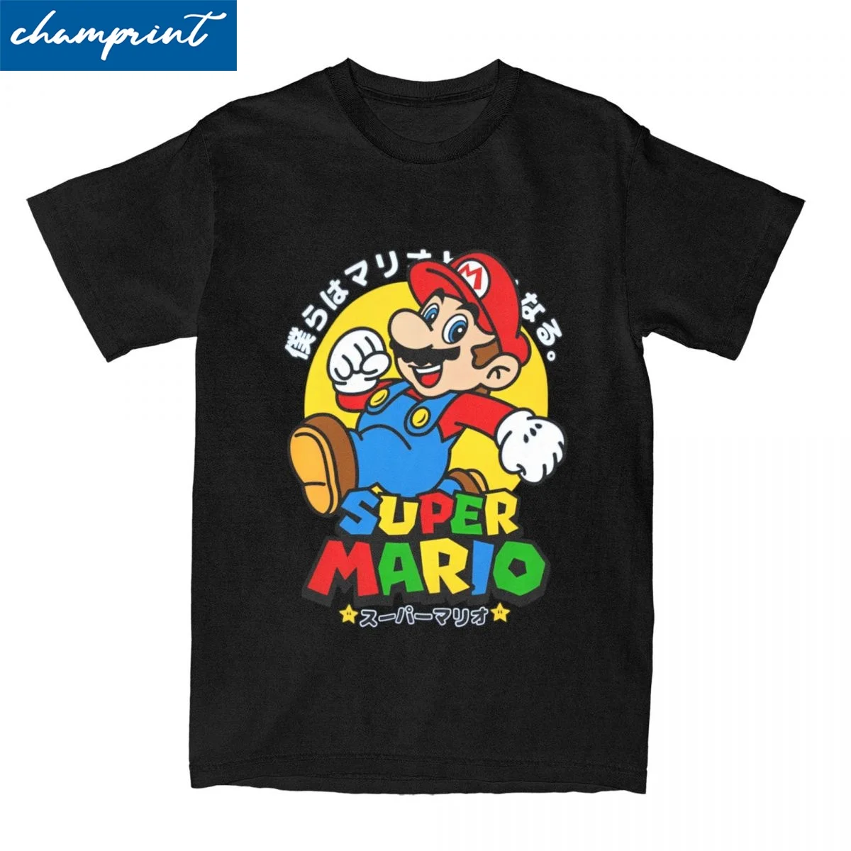 

Мужская футболка Marios Game, топы из 100% хлопка, новинка, круглый вырез, короткий рукав