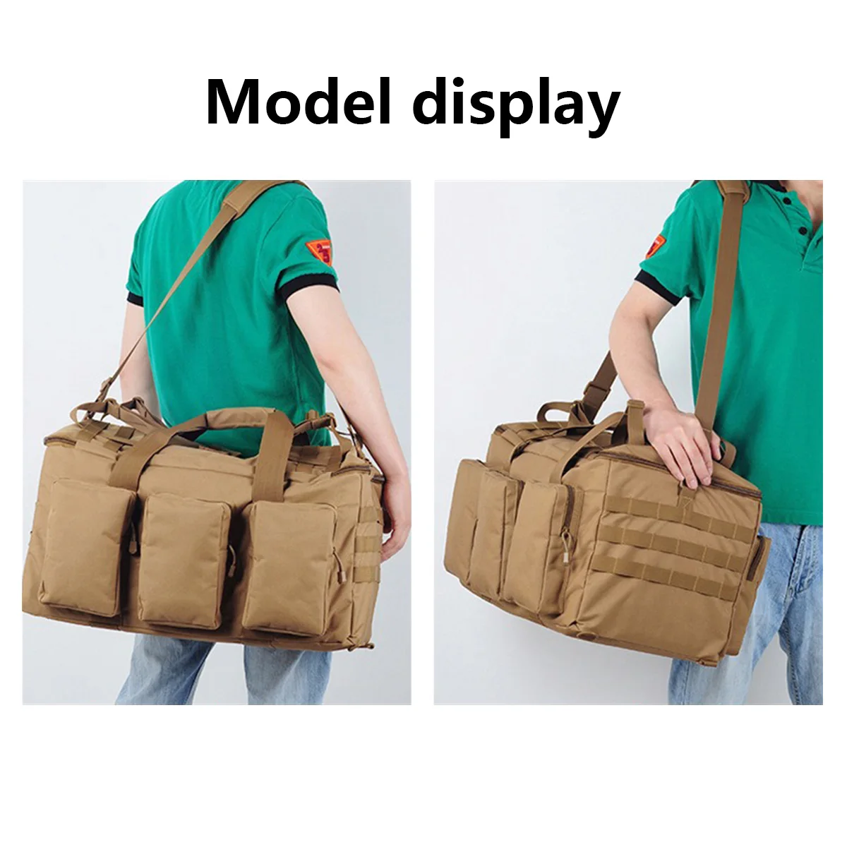 المشي لمسافات طويلة حقيبة سفر التخييم على ظهره التكتيكية في الهواء الطلق حقيبة كتف كبيرة متعددة الوظائف حقيبة عسكرية القماش الخشن حقائب اليد