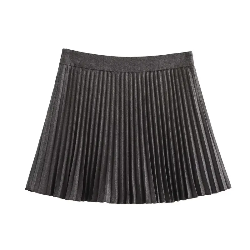 

Fall 2024 Women's High Waist Wide Pleat Casual Skirt Pants Simple Versatile New Design ort Length Other Material 00%