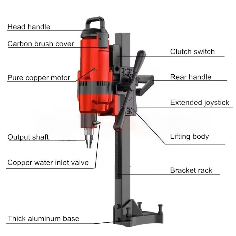 水ドリル掘削機エンジニアリングハイパワーテーブル垂直水ドリルコンクリートコアリングブラケット付き