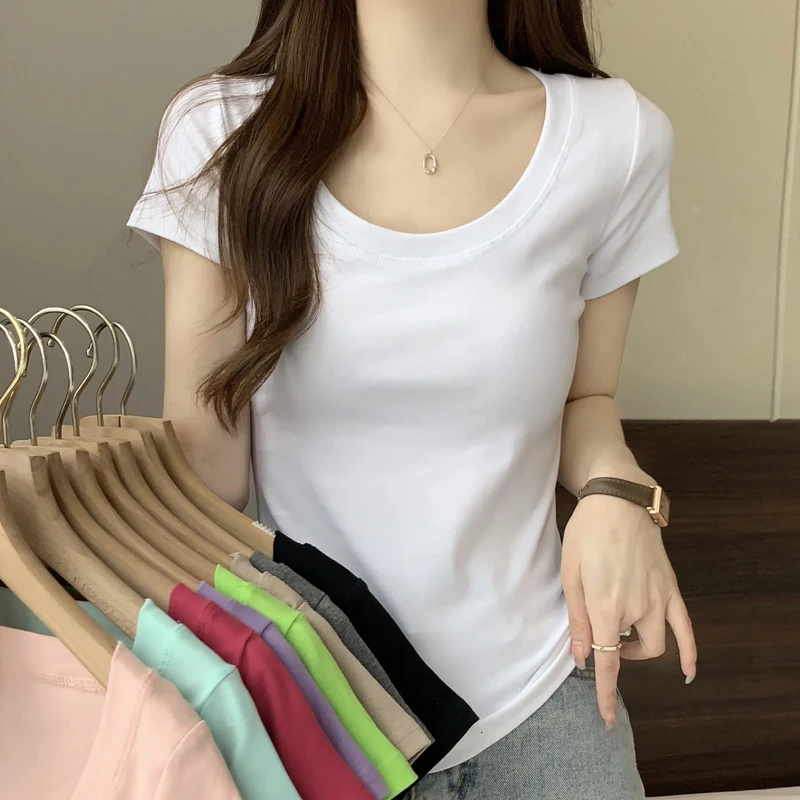 Summer Blusa Fashion New Short Sleeve O-Neck Women Blouse Slim Blouse Shirt Women Tops  Blusas Mujer De Moda 2024 Verano J913