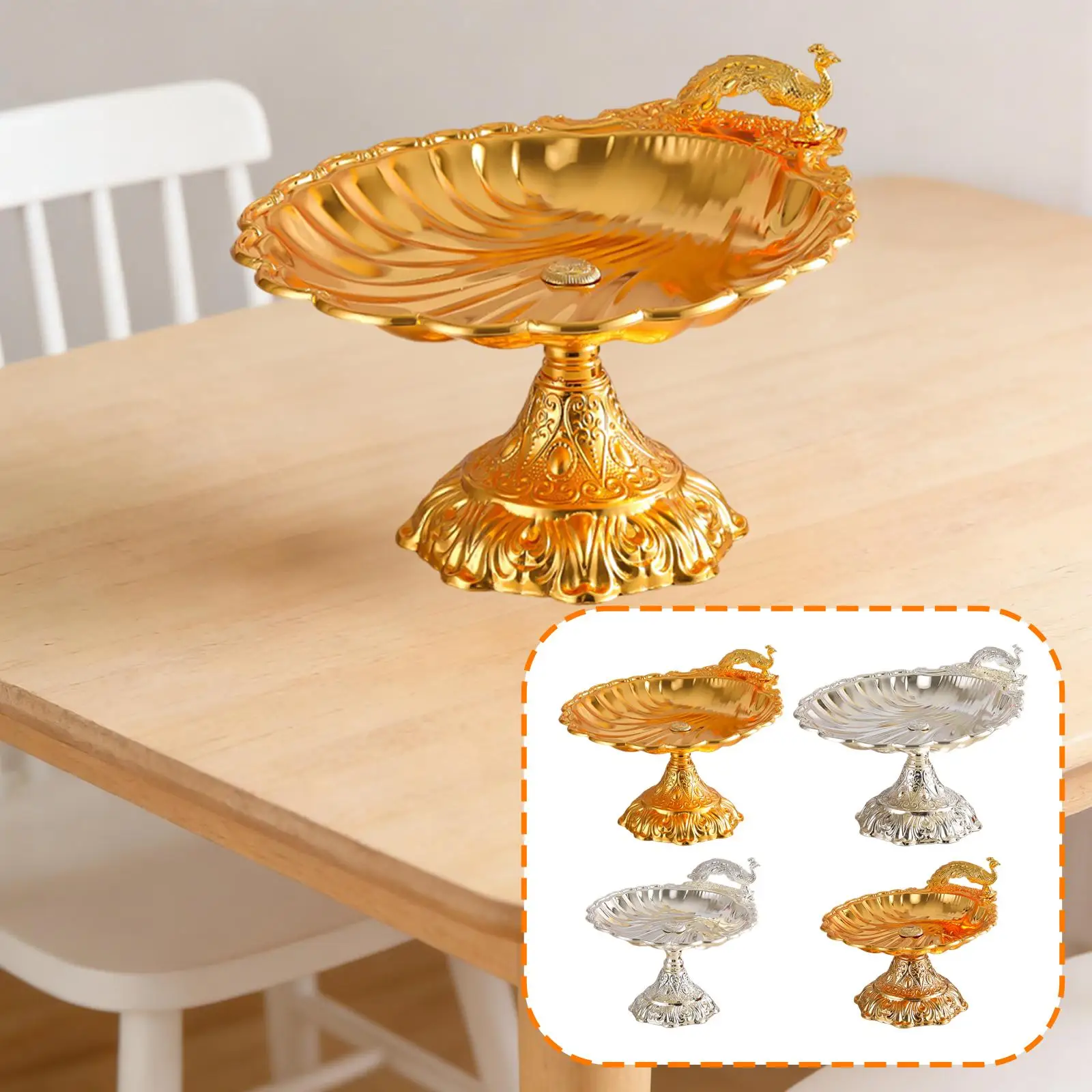 

Роскошная декоративная фруктовница: золотой круглый металлический поднос для кексов, хлеба, сладостей и элегантного украшения домашнего стола