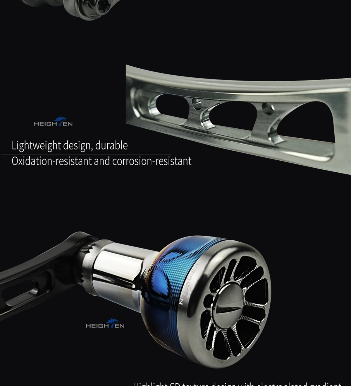 HEIGHTEN Spinnrolle mit Einzelgriff 55mm Austauschbar auf 60mm mit Knopf – Ersatzteile für Spinnrollen zum Bassangeln – Detail 5