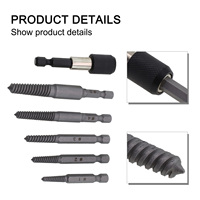 Broken Damaged Pipes Stud Screw Extractor Hand Tools Brand New Good Toughness High Hardness Remover Set Steel Treatment 6Pcs