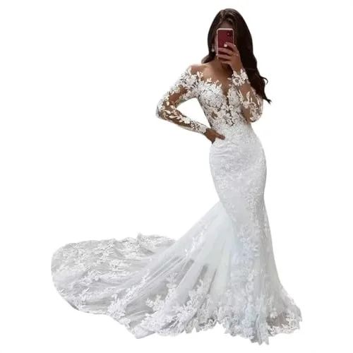 Fishtail Wedding Dress New Sexy Backless Show Figure Soft Fashion Lace