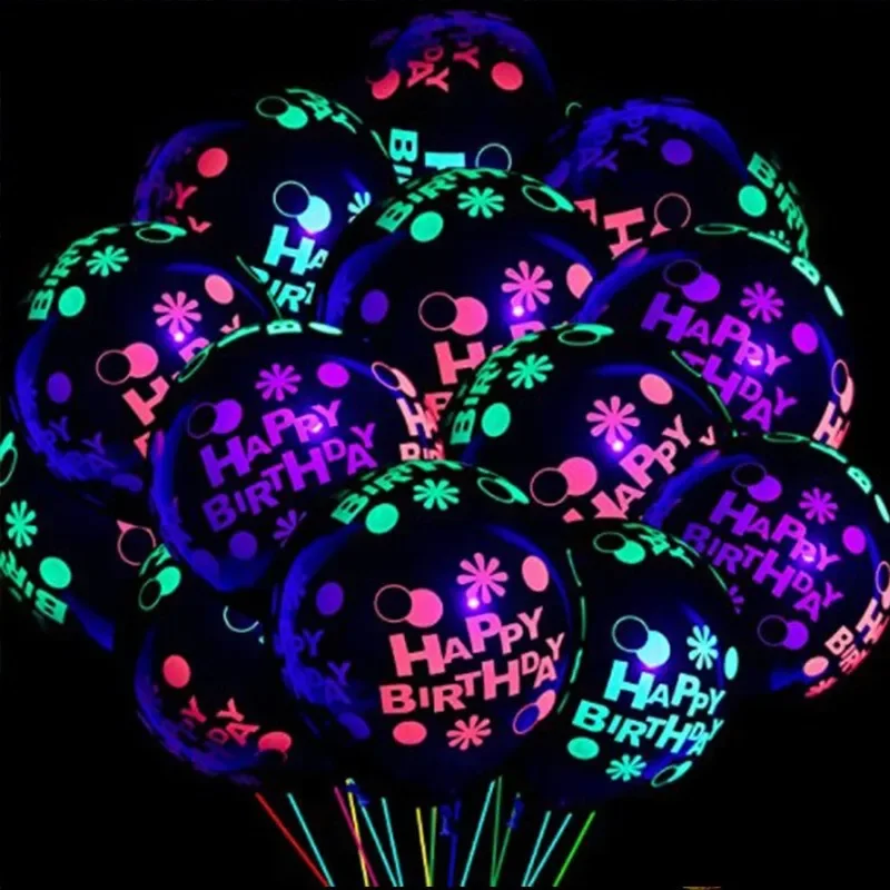 10Pcs 12Inch Fluorescent Balloons Neon Glow Latex Balloons Wedding Birthday Party Decor Glow Baloon Baby Shower Kids Gifts