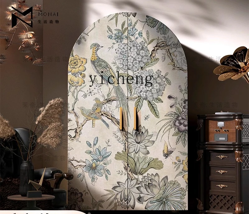 

TWR wardrobe living room storage cabinet bedroom hanging wardrobe solid wood decorative cabinet locker