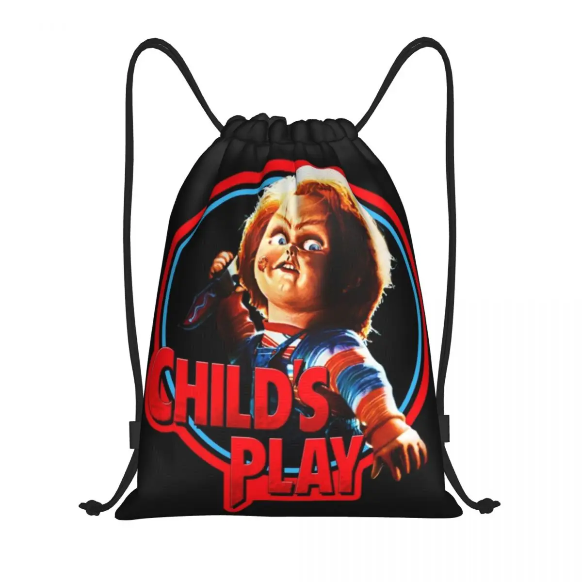 

Custom Child's Play Chucky Drawstring Bag for Shopping Yoga Backpacks Women Men Horror Movie Sports Gym Sackpack