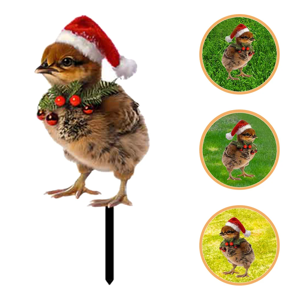 

Chicken Yard Decor Decorative Metal Stakes Garden Inserts Outdoor Courtyard Ornaments Lawn Garden Decoration Christmas Ground