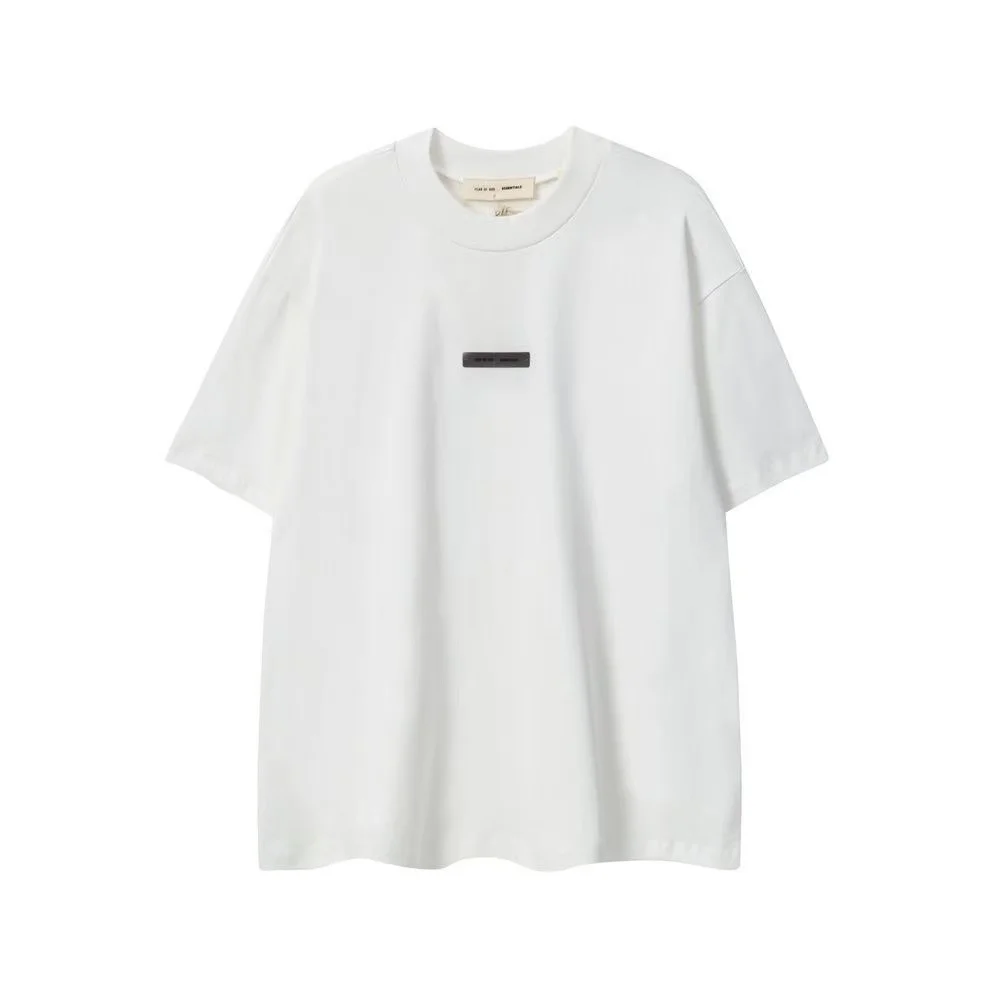 2026 Classic Style Silicone Label Summer High Street Trendy Loose Leisure Versatile Men's and Women's Short sleeved T-shirt