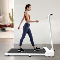 Electric Treadmill, Walking Pad Treadmill with LED, Small Folding Flat Treadmill White/Black