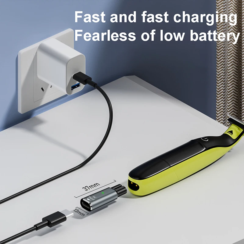 1PCS For Philips Shaver Type C to 2 Pin Plug Connectors Type C Female to 2 Pin Female Adapters Converters for Shaver Charging