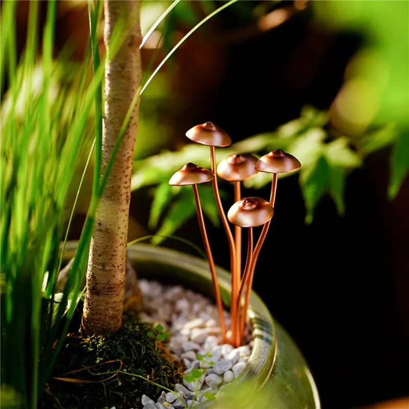 ABRW-4X Mushroom Metal Decorative Garden Stakes Perfect For Outdoor Spring Decor And Adding To Your Metal Flowers