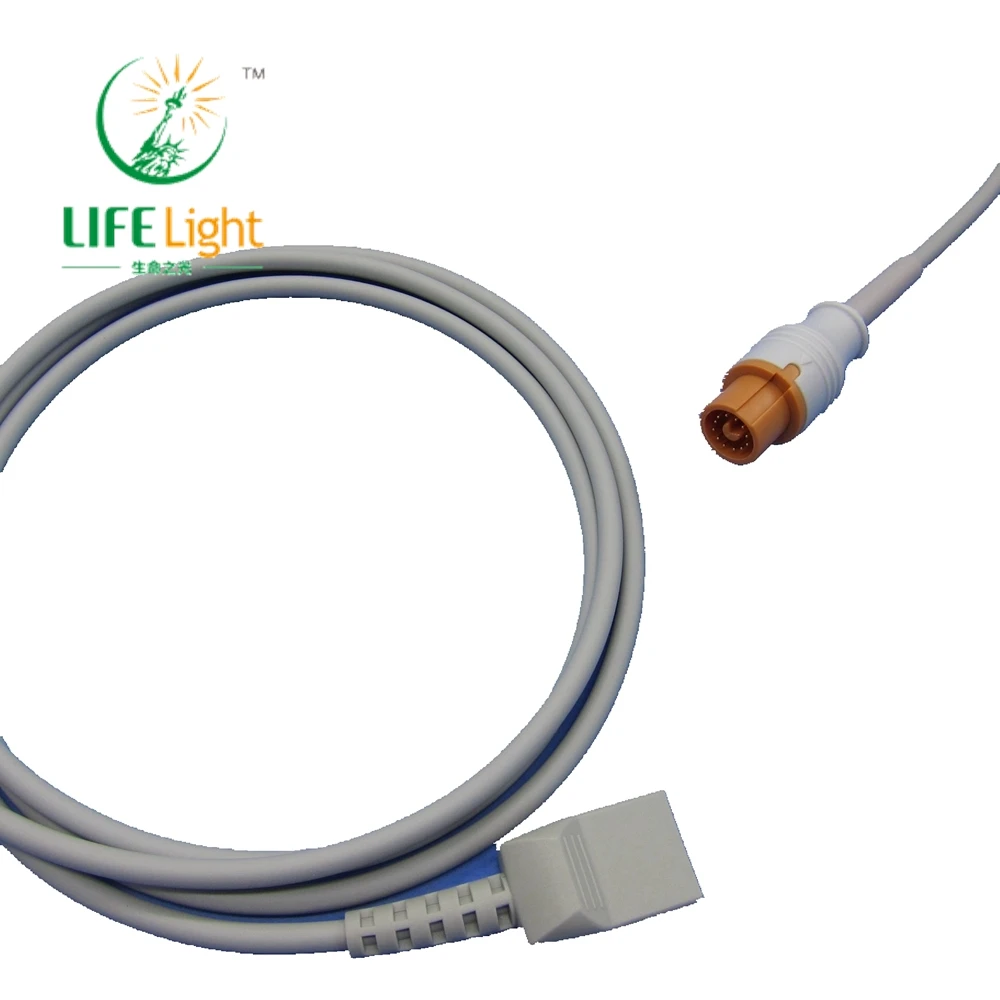 Invasive Blood Pressure Cable IBP Transducer Adapter Cable for F*ukuda 12pin Blood Pressure Monitors