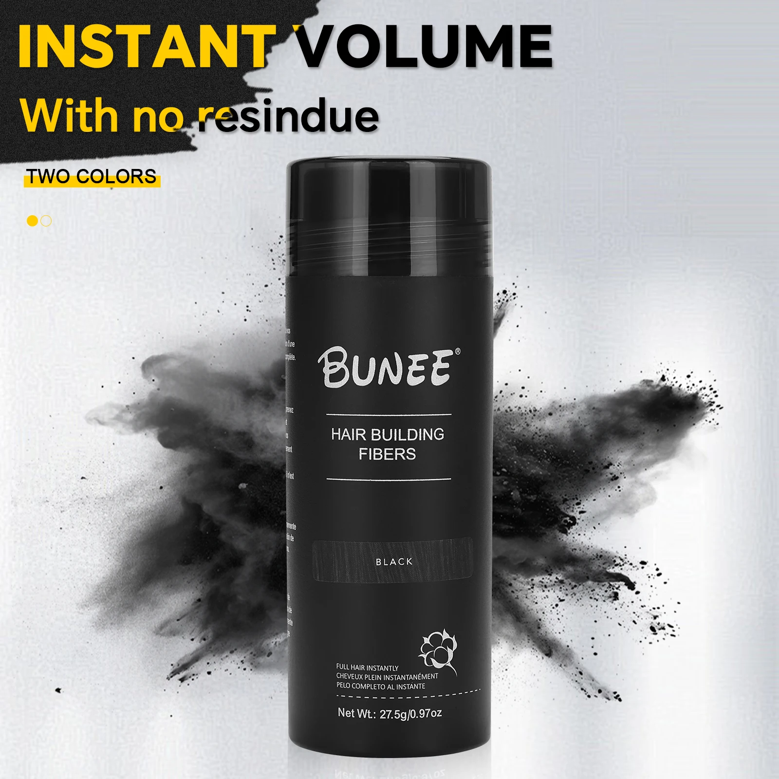 BUNEE Natural Hair-thickening Fibers Keratin Styling Powder Loss Bald Fibre Pack for Balding Areas Fills Part Lines 27.5g