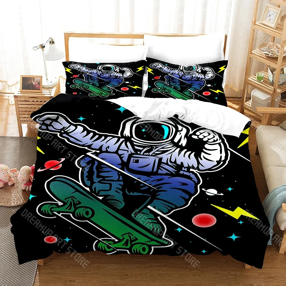3D Printed Scooter Skateboard Bedding Set for Boys Girls Duvet Cover Pillowcase Twin Queen King Full Single Double Sizes