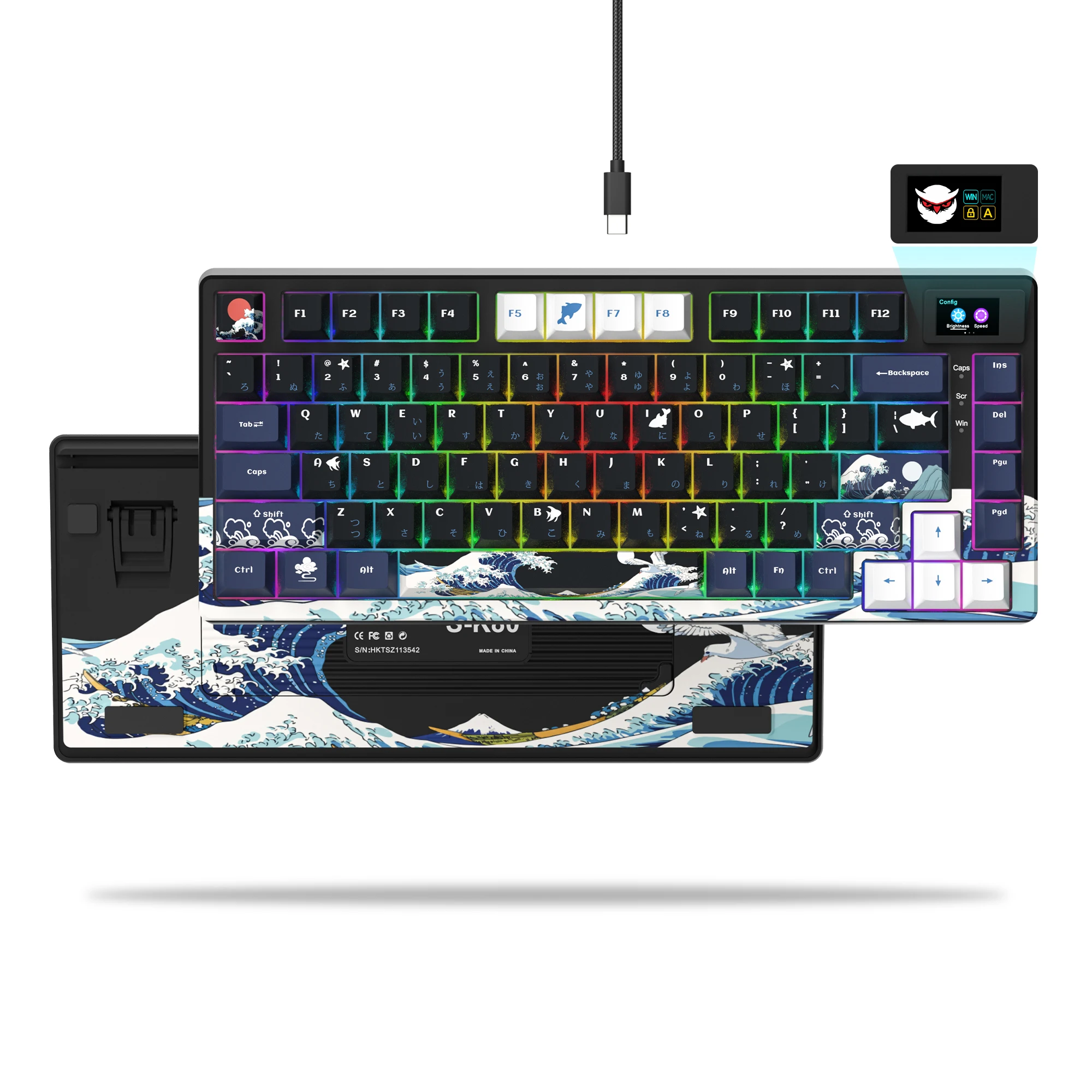 Womier S-K80 75% Keyboard Mechanical Gaming Keyboard with Color OLED Display Hot Swap Keyboard Gasket Mount RGB Custom Keyboard