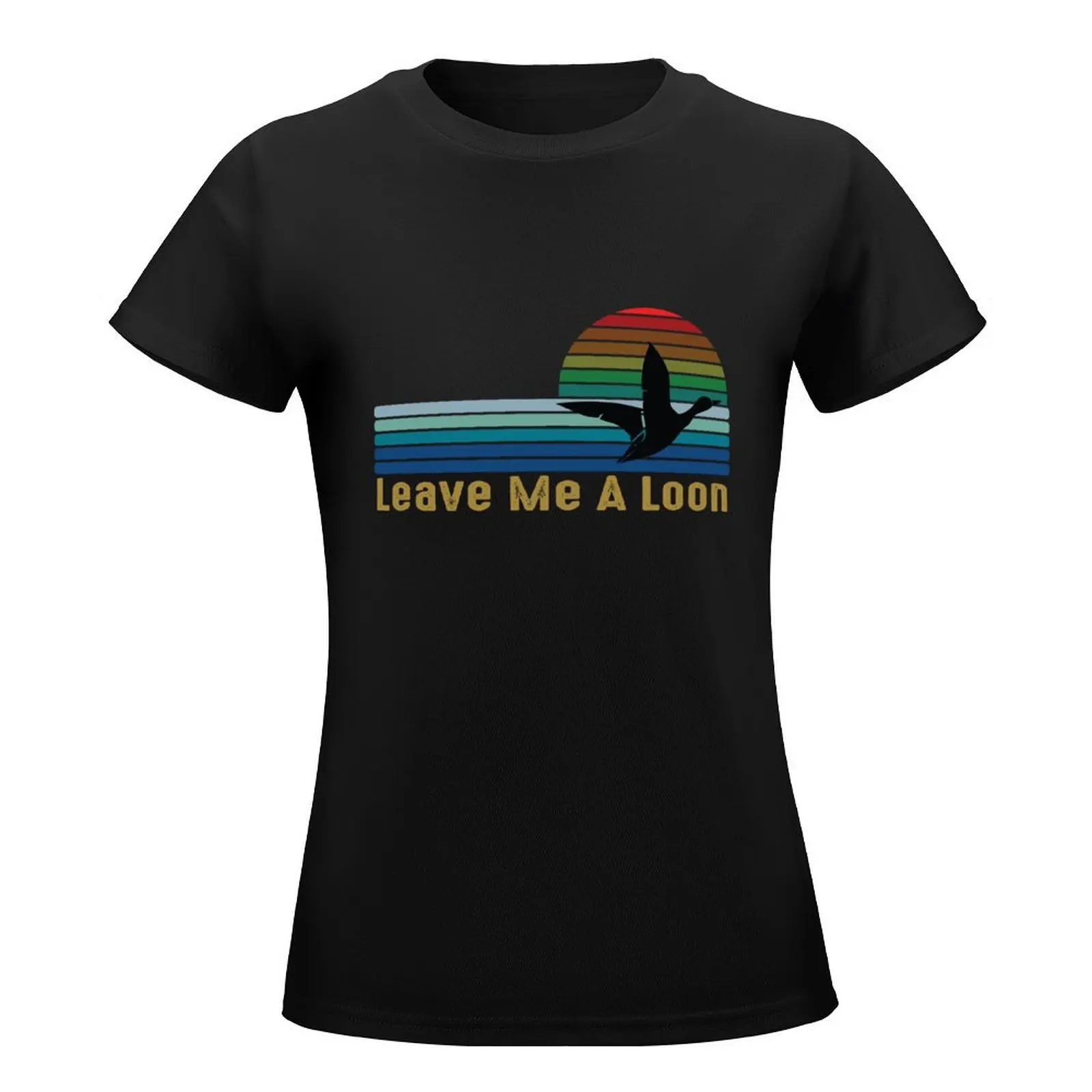 Leave Me A Loon, Bird Watcher Vintage Retro Sunset T-Shirt aesthetic clothes hippie clothes female t-shirt dress for Women sexy