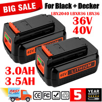 For Black & Decker 36V/40V 3000mAh Li-ion Battery Rechargeable Power Tool Battery LBXR36 BL2036 LBX2040 LST136 LST420 LST220