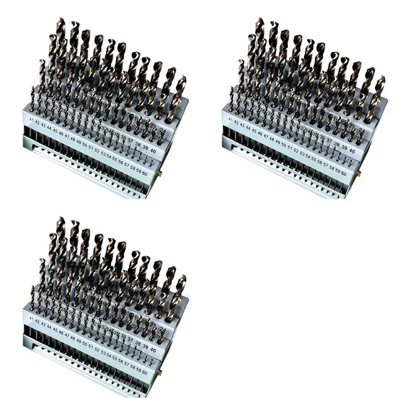 A02F-Industrial-Grade Full-Grinding Small Twist Drill 180PC High-Speed Steel Round Shank Number Drill Box