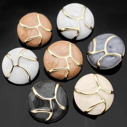 20/23/25mm Luxury Metal Buttons Round Big Button For Women Clothing Clothes Woolen Coat Cardigan Sweater Sewing Needlework