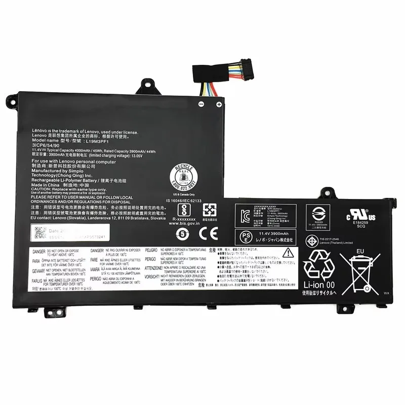 لينوفو ثينك بوك 14-IML 15-IIL L19M3PF1 Viao 6-14-IML بطارية كمبيوتر محمول جديدة تعطي لوحة الماوس