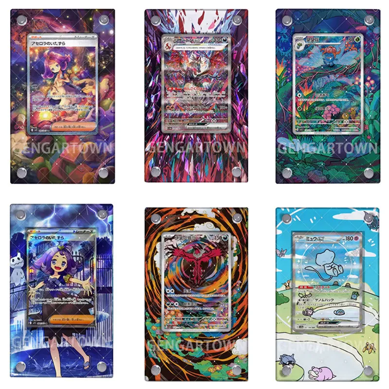 Pocket Monster Mew Venusaur Acerola Charizard Card Display Stand Anime Cartoon Game Collection Card Photo Frame Brick DIY Toy