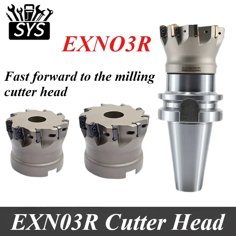 EXN03R Fast Feed 40mm 50mm 63mm 80mm100mm Milling Cutter Head LNMU0303ZER-MJ AH725 AH130 Fast Feed Milling Cutter Insert EXN03
