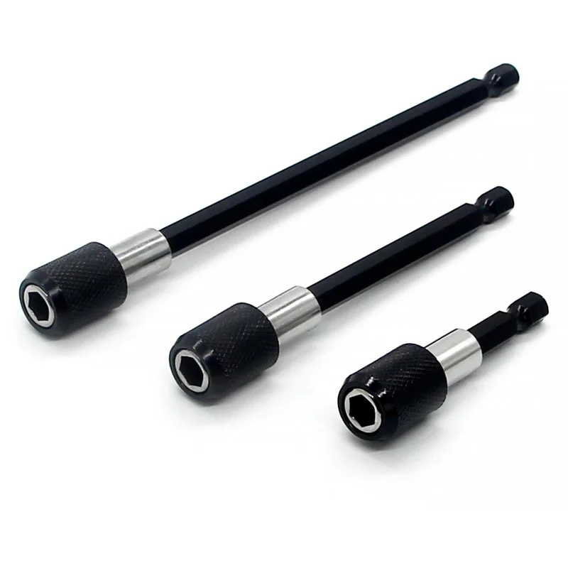 High Quality Bit Set Extensions Quick Change 1/4" 6.35mm Hex Rod Shank Long Handle 60 100 150 mm