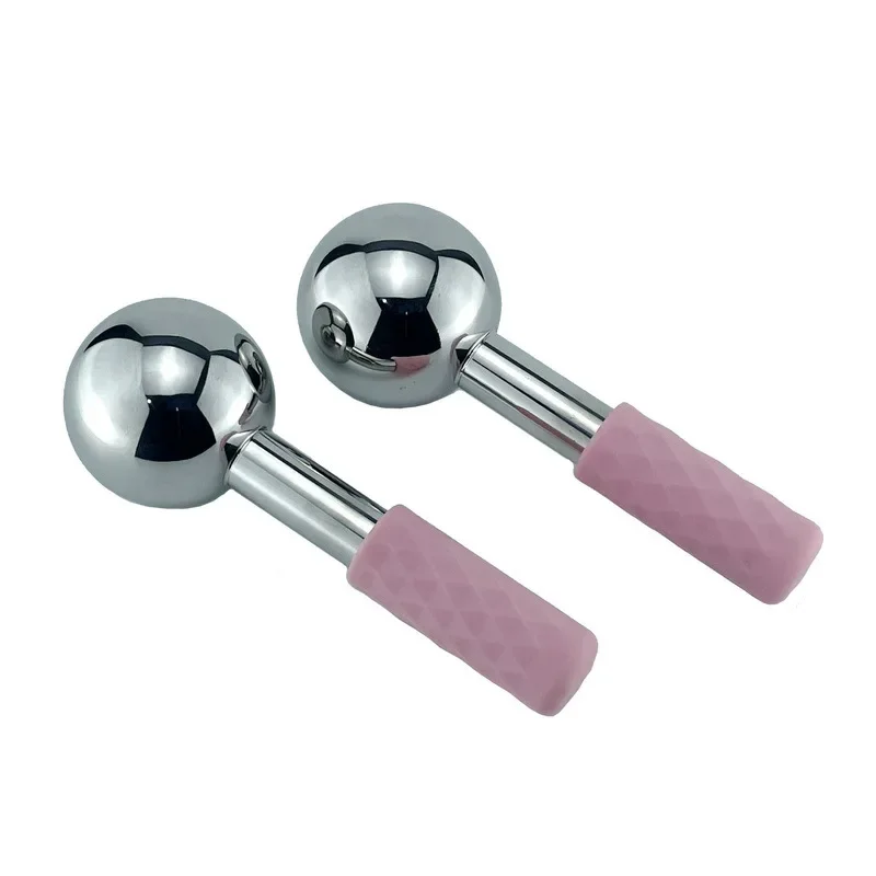 Stainless Steel Beauty Ice Globes Face Massager Cryo Massage Tools For Body And Neck Face Lift Skin Care Home Spa Facial Roller