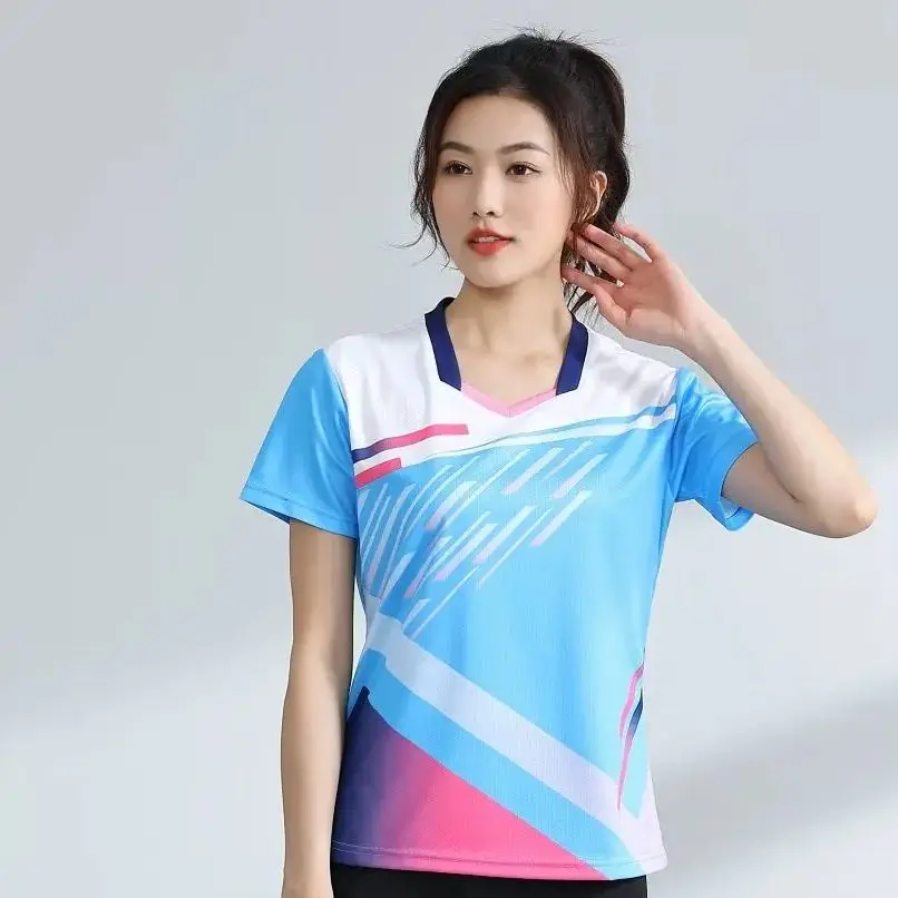 Nuove magliette da tennis da donna 2024, maglietta da tennis ad asciugatura rapida, maglietta da badminton per ragazze, maglie da tavolo per