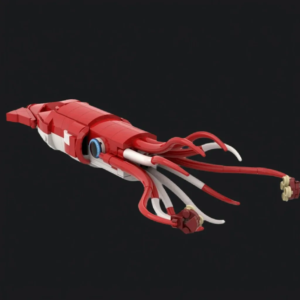 

228pcs MOC Giant Squid Architeuthis Dux Collector Building Blocks Construction Pack Display Set Collectible Toy Gift For Adults