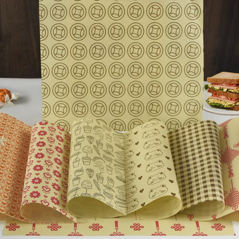 50 pezzi di panini di carta assorbente hamburger patatine fritte involucri di cibo fritto tappetini per piatti carta cerata e carta da forno