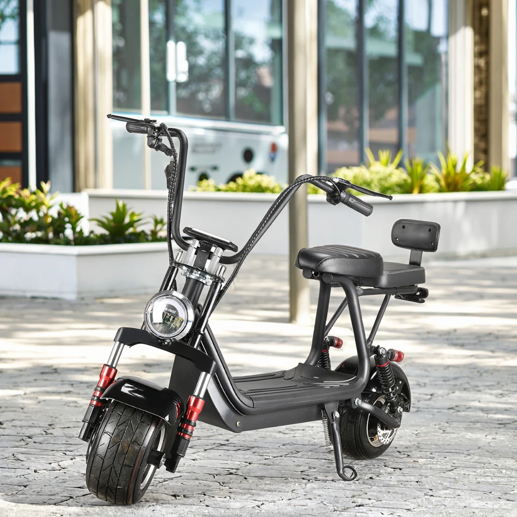 China Cheap Customized Citycoco 48V 20Ah 1000W Dual-Wheel Adult Electric Scooter Motorcycle 35km/h Max Speed view 2