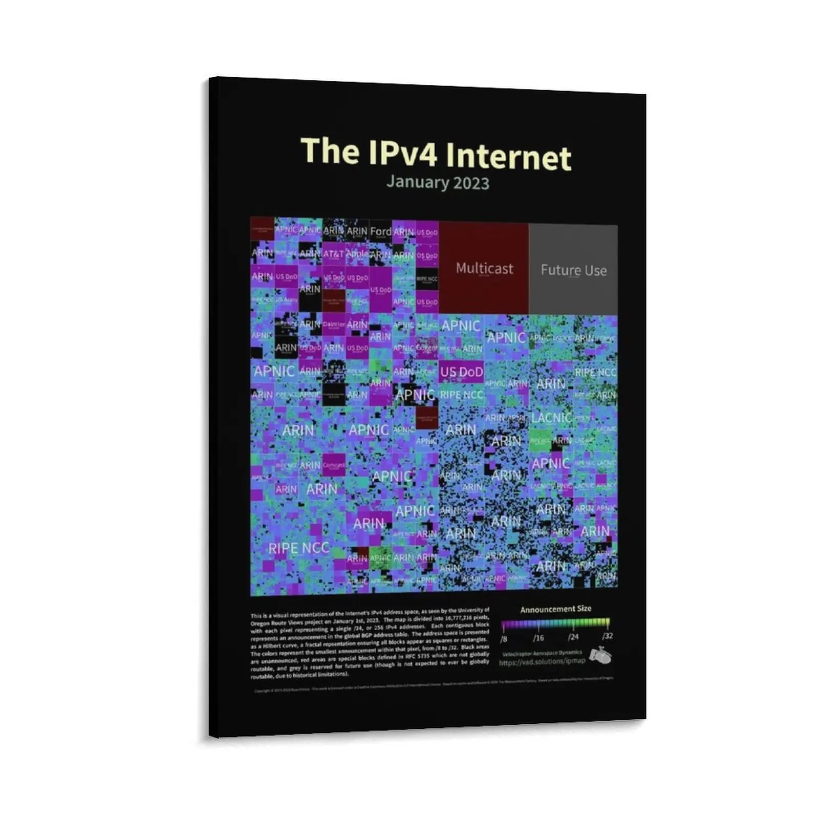 

The IPv4 Internet - January 2023 Canvas Painting posters for wall Decoration for home home decors accessories