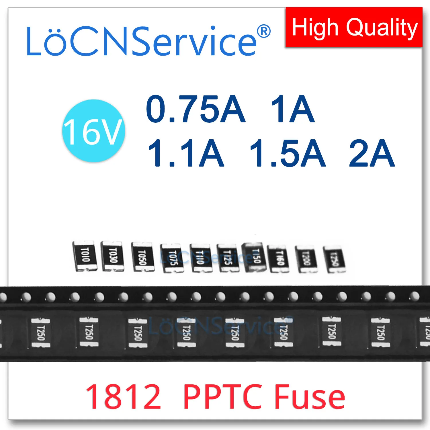 

1000PCS 1812 SMD Fuse 16V 0.75A 1A 1.1A 1.5A 2A 750mA 1000mA 1100mA 1500mA 2000mA PPTC PolySwitch Self-Recovery Resettable Fuse