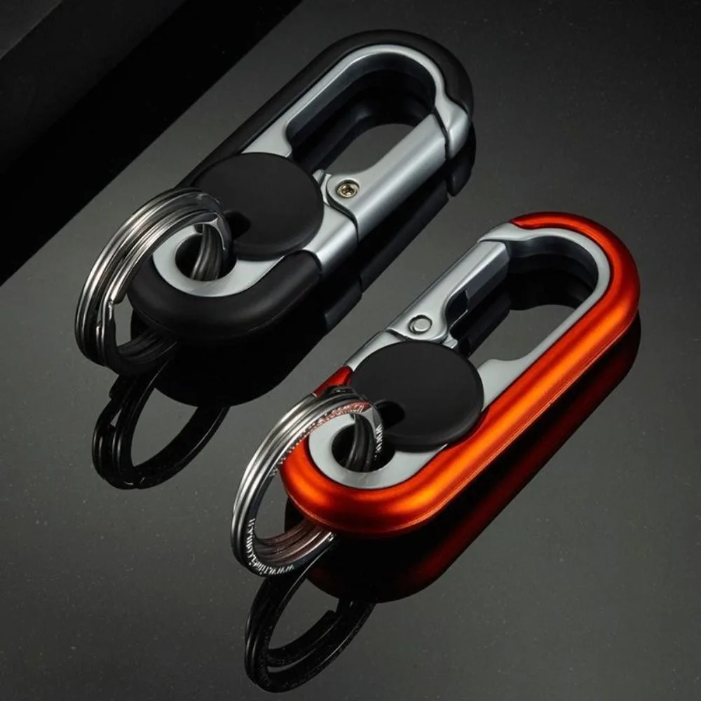 Fashion Business Car Key Ring Buckle Double Ring Keychain Tools Accessories Outdoor Carabiner for Men