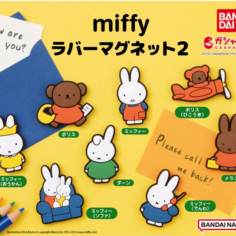 

BANDAI Gashapon Capsule Toys Miffys Refrigerator Magnets Cartoon Bear Rabbit Model Toy Magnet Sticker Collection Children's Gift