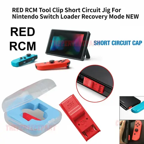 RED RCM Tool Clip Short Circuit Jig For Nintendo Switch Loader Recovery Mode NEW