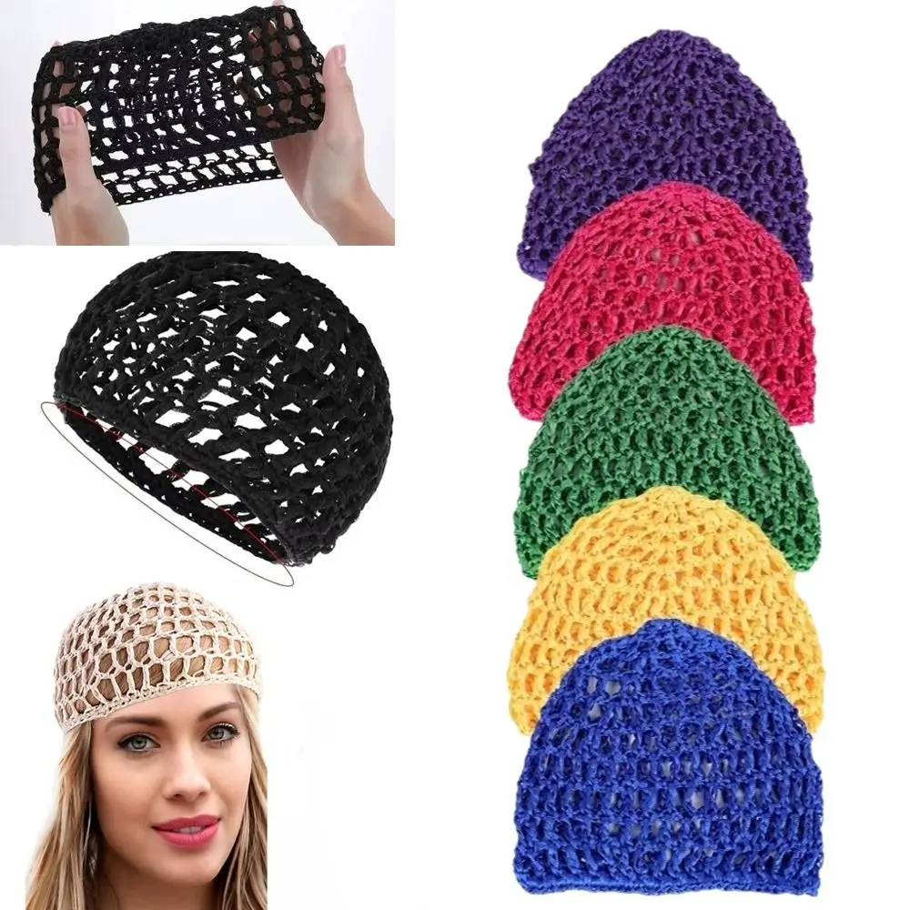

Simple Breathable Hair Net Cap Comfortable Crochet Cap Wig Caps Hollowout Mesh Turban Hat Prayer