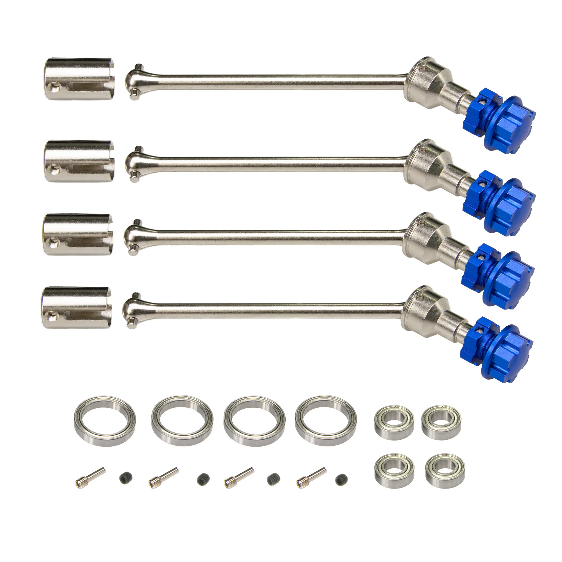 4 Stuks Metalen Staal Verlengde Aandrijfas Cvd Met Splined Wheel Hex 8996x Voor 1/10 Traxxas Maxx Widemaxx Rc Auto Upgrade Onderdelen
