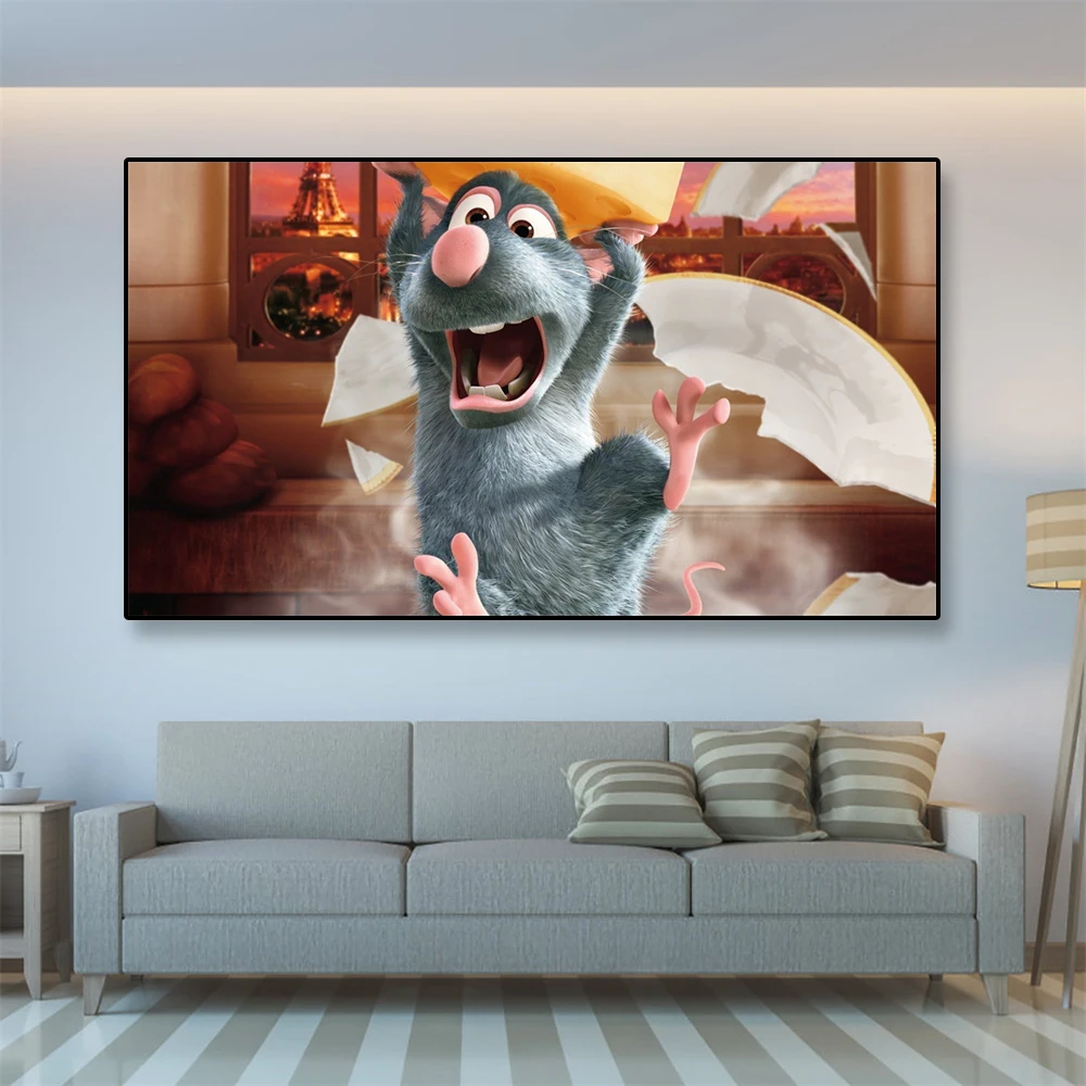 Disney ratatouille animação filme cartaz da lona arte da parede decoração casa impressão família cozinha sala de jantar decoração