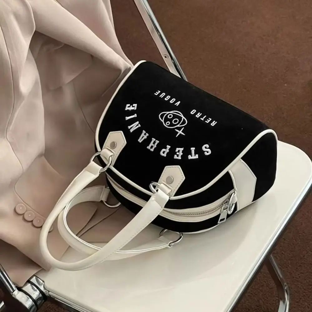 

Fashion Embroidery Women Baseball Handbags Canvas Y2K Style Tote Bag Large Capacity Shopping Purse
