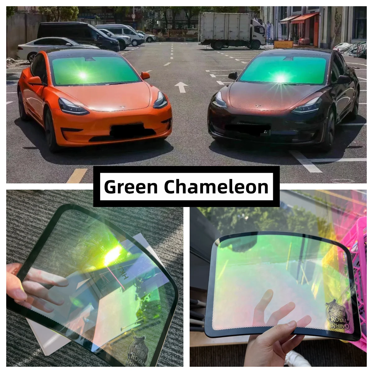 Aurora Green Chameleon VLT 64% Car Front Rear Window Tint Windshield Protection Solar Wrap Film Anti UV Heat Insulation