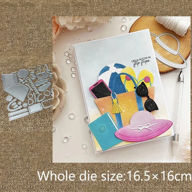 

XLDesign Craft Metal stencil mold Cutting Die Go-To Gift Holder: Beach Bag scrapbook die cut Album Paper Card Craft Embossing