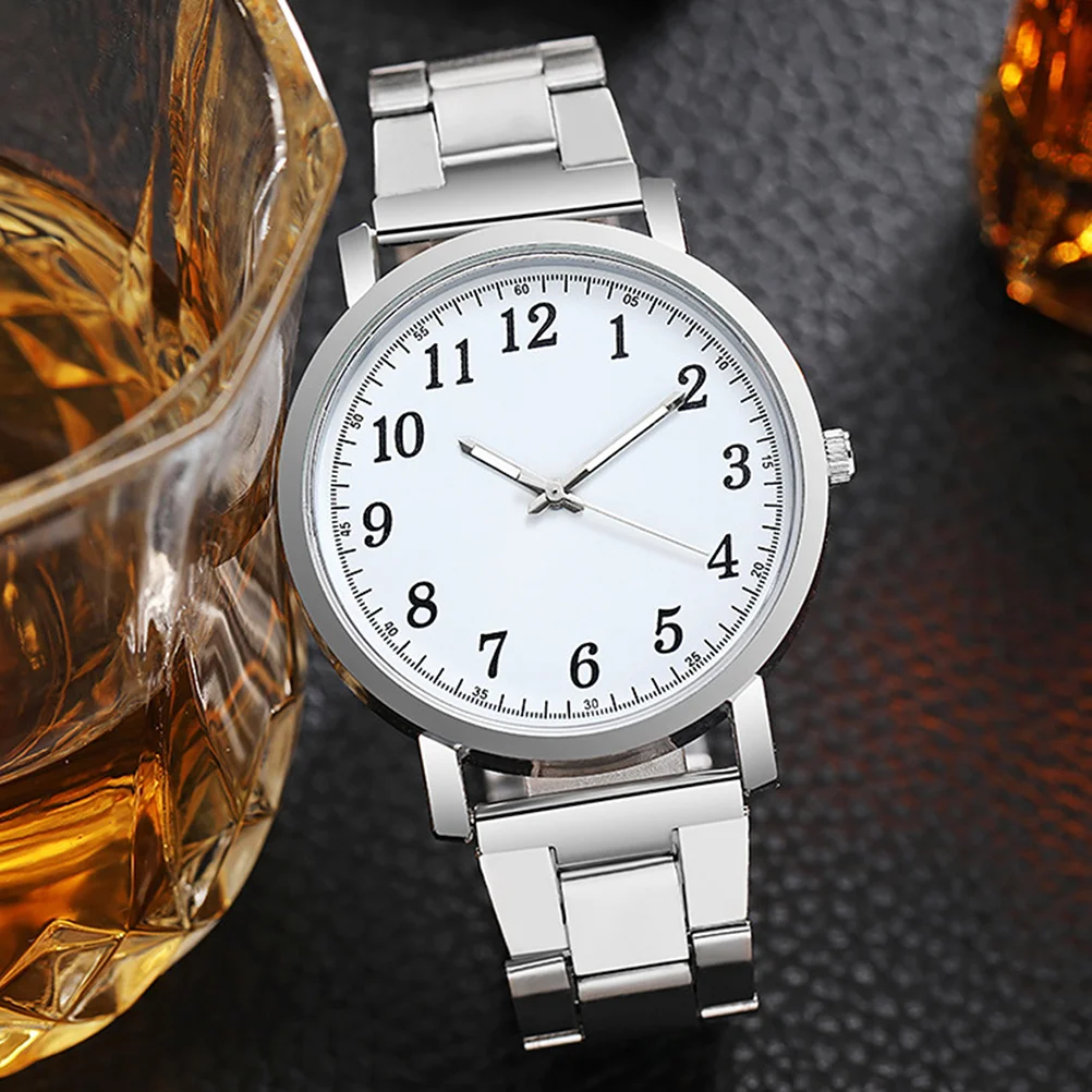 2 szt. Zegarki dla par ze stali nierdzewnej, srebrny stop, mechanizm mechaniczny, wytrzymałe, codzienne zegarki na rękę dla mężczyzn i kobiet, modny prezent dla zakochanych.