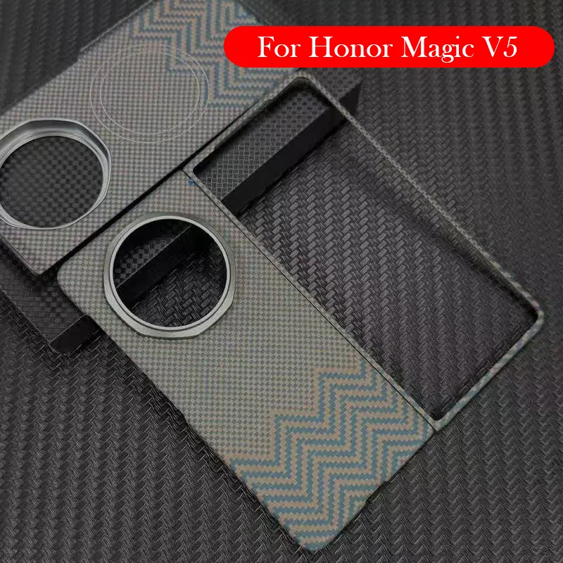 

Кевларовый магнитный чехол для Honor Magic V5, задняя крышка из углеродного волокна для HONOR MAGIC V5