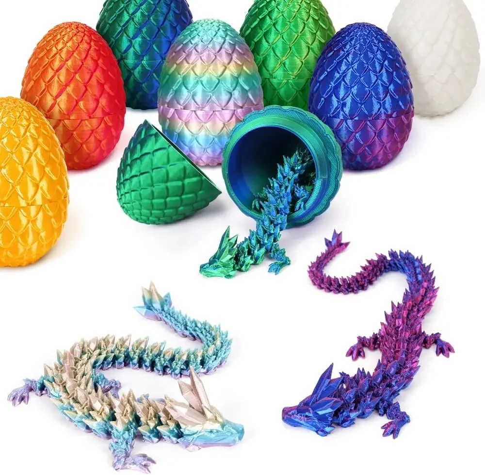 3D Printed Dragon Eggs Dragon Toys Novelty Gigts For Kids Friends Home Decor Desktop Toy Hinged 3D Dragon Egg Stress Relief Toy