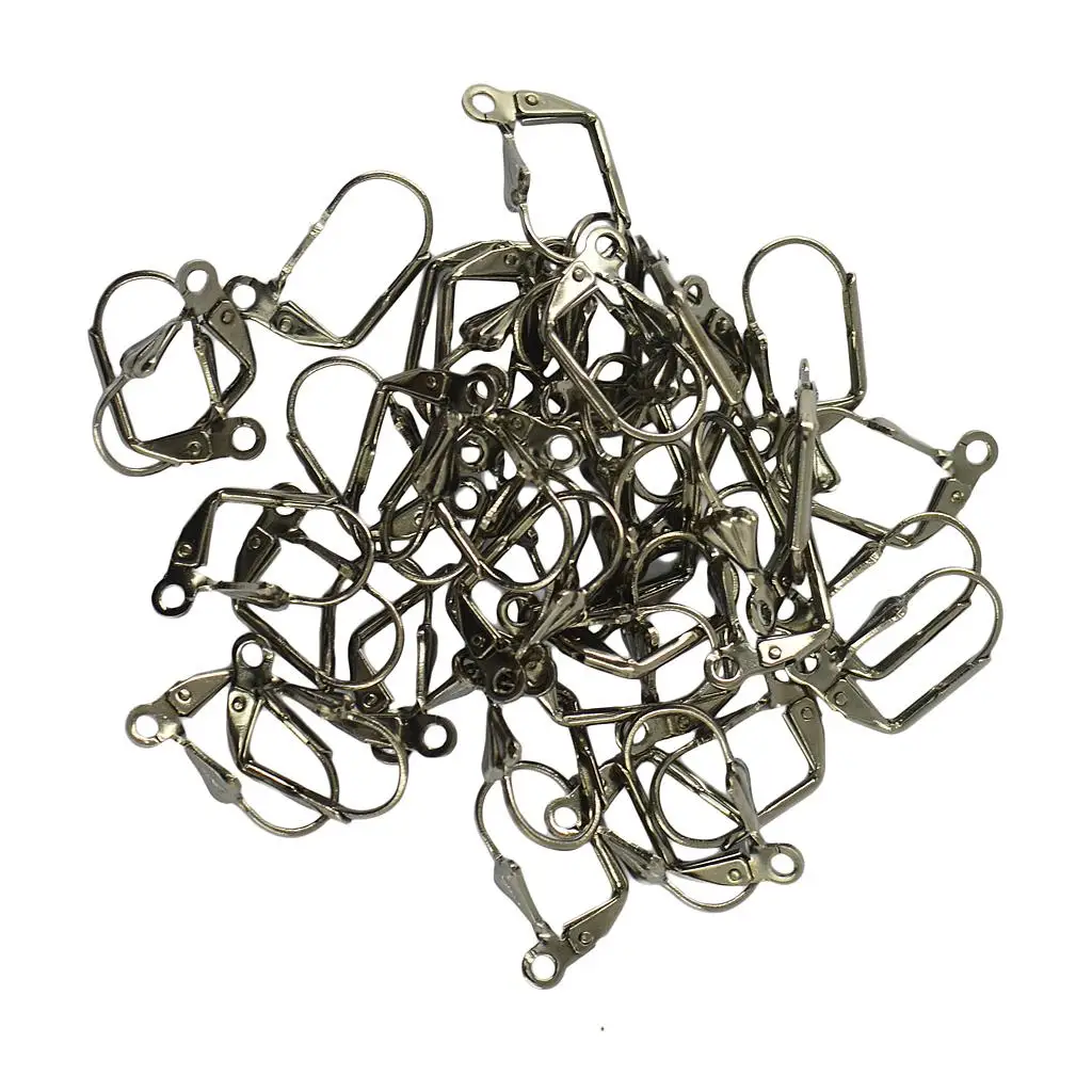 Green Copper French Leverback Ear Wire Hooks Jewelry Making Supplies Openable Loop for Charms